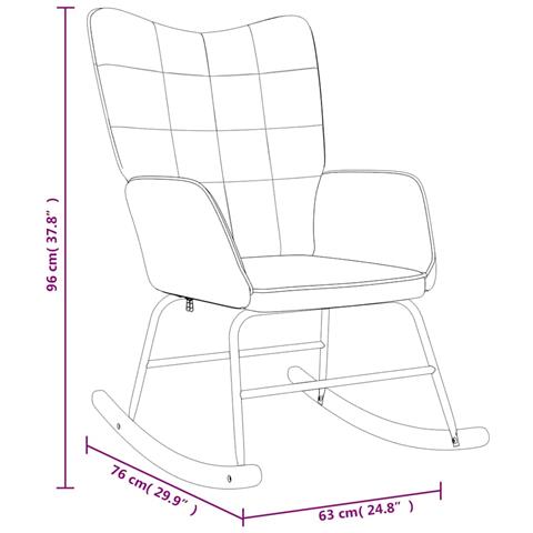 Sedia a Dondolo Nera in Tessuto - Foto 7