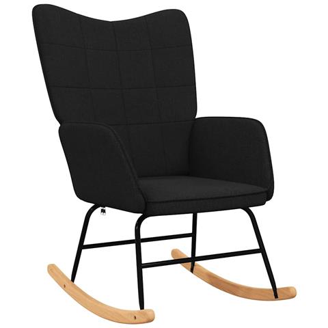 Sedia a Dondolo Nera in Tessuto - Foto 1