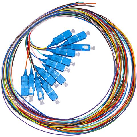 SET 12 CAVI PIGTAIL FIBRA OTTICA COLORATI CONNETTORI SC SINGLEMODE SIMPLEX MT 2 - Foto 1