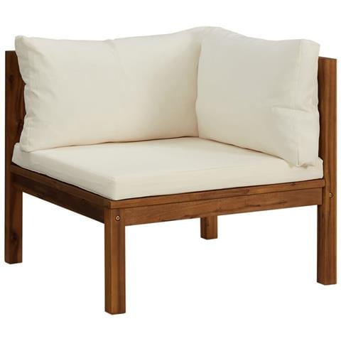 Set Divani Da Giardino 6 Pz Con Cuscini Crema In Legno Acacia - Foto 2