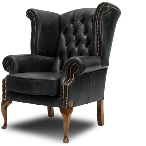 Poltrona Chesterfield Plainwing - Nero Opaco - Pelle - Foto 7