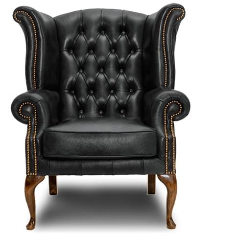 Poltrona Chesterfield Plainwing - Nero Opaco - Pelle - Foto 1