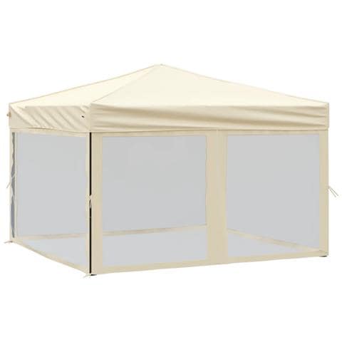 Tenda Per Feste Pieghevole Con Pareti Laterali Crema 3x3 M - Foto 1