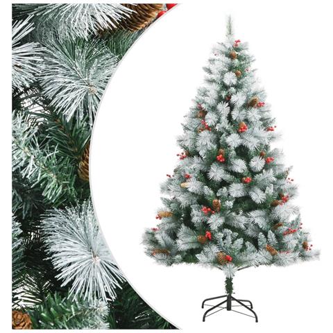 Albero Natale Artificiale Incernierato Con Pigne E Bacche 240cm - Foto 1