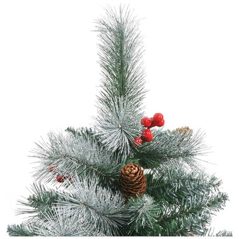 Albero Natale Artificiale Incernierato Con Pigne E Bacche 240cm - Foto 9