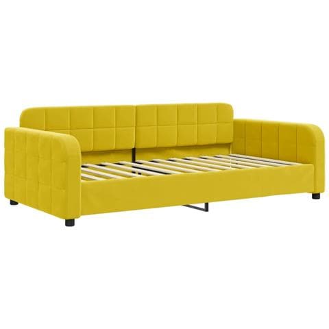 Divano Letto Estraibile Con Cassetti Giallo 100x200cm Velluto - Foto 9