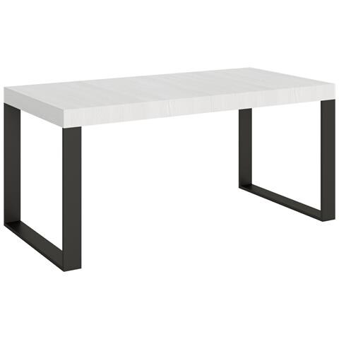 Tavolo Allungabile 90x180/284 Cm Tecno Telaio Antracite - Bianco Frassino - Foto 5