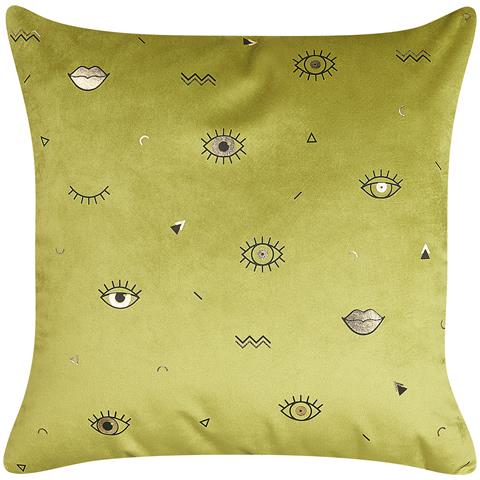 Set Di 2 Cuscini Aeonium Velluto 45 X 45 Cm Verde Oliva Trama Astratta - Foto 7