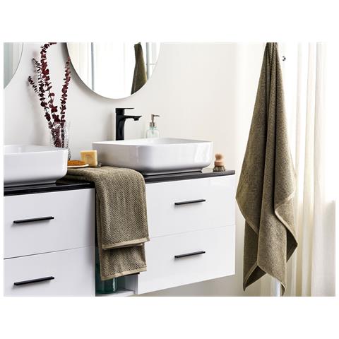 Set Di 2 Asciugamani Mitiaro Tessuto A Spugna Verde Oliva - Foto 1