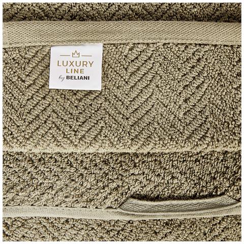 Set Di 2 Asciugamani Mitiaro Tessuto A Spugna Verde Oliva - Foto 2