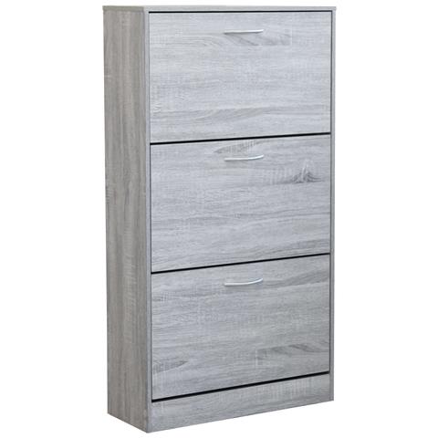 Scarpiera Da Interno A 3 Ante In Legno Con Doppio Scomparto Flora - Lightgray - Foto 1