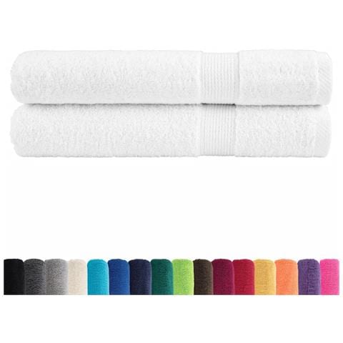 Asciugamani Premium SOLUND 2 pz Bianchi 100x200cm 600gsm - Foto 2