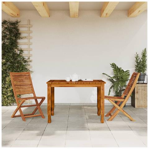 Sedie Da Giardino Pieghevoli 2 Pz In Legno Massello Di Acacia - Foto 3