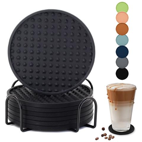 Set Di 6 Sottobicchieri Da Caffè In Silicone Con Supporto Black - Foto 2