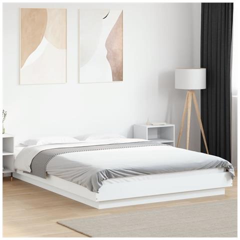 Giroletto Con Luci Led Bianco 135x190 Cm In Legno Multistrato - Foto 1