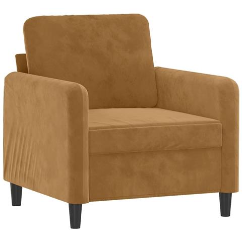 Poltrona Marrone 60 Cm Velluto - Foto 1