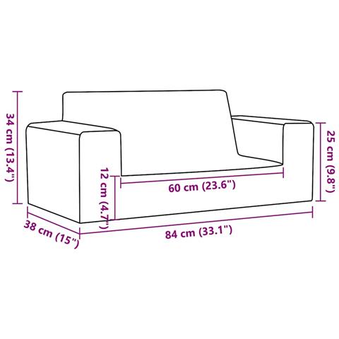 Divano per Bambini 2 Posti Grigio Chiaro Stelle Morbido Peluche - Foto 2