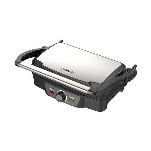 Sandwich Maker MV0190 con Apertura fine a 180° Temperatura Regolabile Piano Superiore di Sbattimento Potenza 1600 W Colore Inox Nero - Foto 1