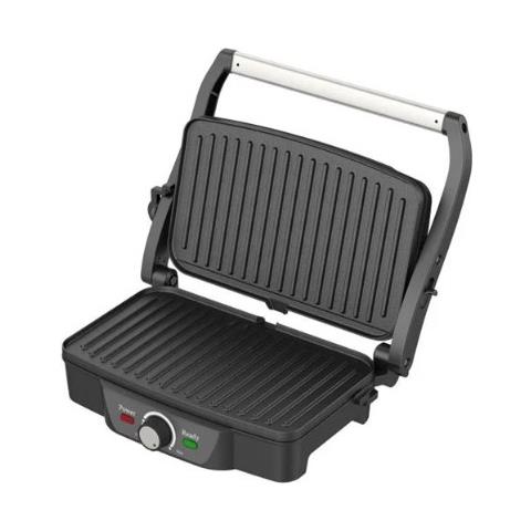 Sandwich Maker MV0190 con Apertura fine a 180° Temperatura Regolabile Piano Superiore di Sbattimento Potenza 1600 W Colore Inox Nero - Foto 2
