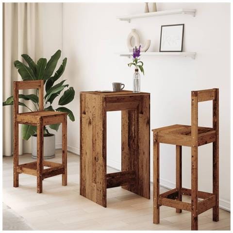 Tavolo Da Bar Legno Antico 51x50x103,5 Cm In Legno Multistrato - Foto 3