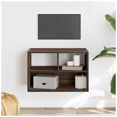 Mobile Tv Rovere Marrone 60x31x39,5cm In Truciolato E Metallo - Foto 3