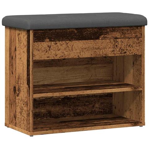 Scarpiera Legno Antico 62x32x50 Cm In Legno Multistrato - Foto 2