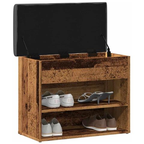 Scarpiera Legno Antico 62x32x50 Cm In Legno Multistrato - Foto 3