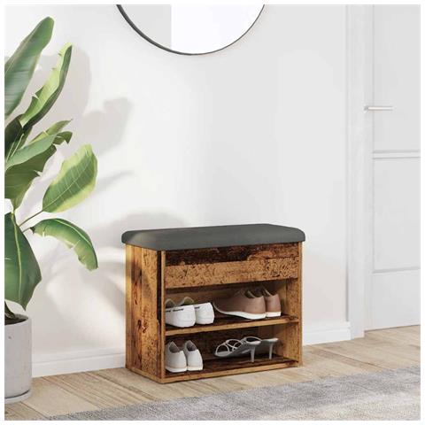 Scarpiera Legno Antico 62x32x50 Cm In Legno Multistrato - Foto 1