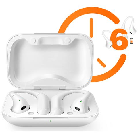 Auricolari Bluetooth Con Gancio E Microfono, Bianco - Foto 2