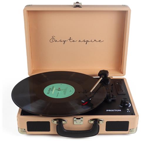 Giradischi Vintage VC400 Bluetooth USB Convertitore Vinili in WAV Radio FM 2 Altoparlanti Integrati RCA e AUX Design Valigia Portatile 33/45/78 Giri Colore Pesca - Foto 1