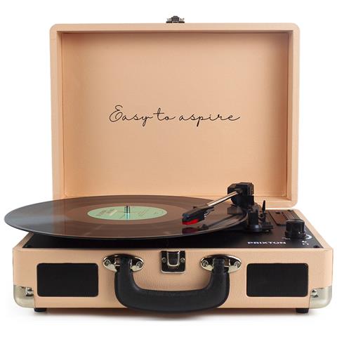 Giradischi Vintage VC400 Bluetooth USB Convertitore Vinili in WAV Radio FM 2 Altoparlanti Integrati RCA e AUX Design Valigia Portatile 33/45/78 Giri Colore Pesca - Foto 2