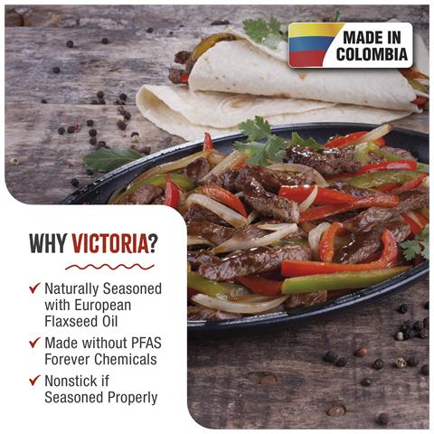 37345 Padella Per Fajita In Ghisa Stagionata Induzione Da 25x18cm Per Barbecue, Forno Nero - Foto 2