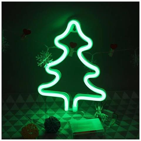 Lampada Led Al Neon Per Albero Di Natale Con Gancio A Parete E Porta Usb-a - Foto 6