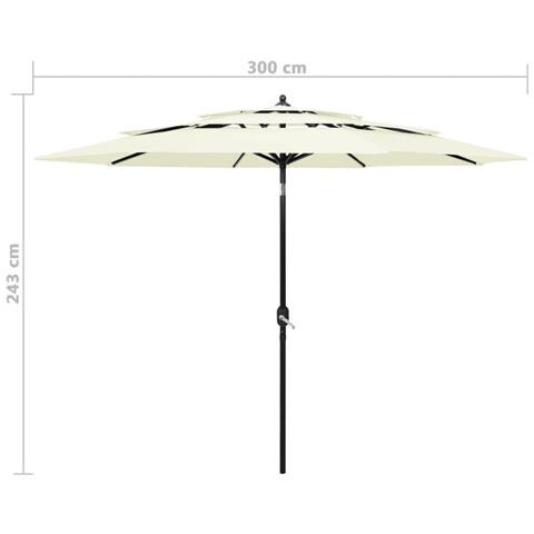 Lusso Casadino - Ombrellone A Sbalzo A 3 Livelli Palo In Alluminio 3 M Sabbia - Foto 8