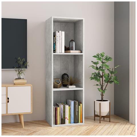 Lusso Casadino -  Libreria/mobile Tv Grigio Cemento 36x30x114cm Legno Multistrato - Foto 8