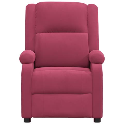 Poltrona Reclinabile Rosso Vino In Velluto - Foto 2