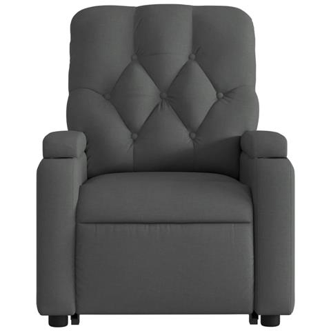 Poltrona Alzapersona Massaggi Reclinabile Grigio Scuro Tessuto - Foto 9