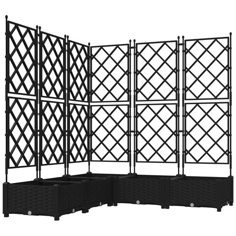 Fioriera da Giardino con Trellis 5 pcs Nera 120x120x125.5 cm - Foto 1