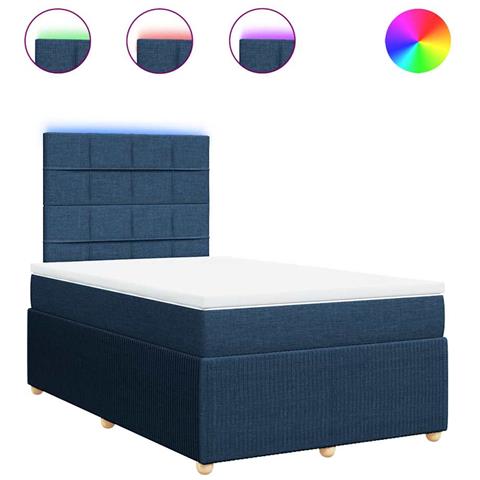 Giroletto a Molle con Materasso Blu 120x190 cm in Tessuto - Foto 1