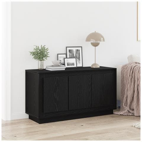Sideboard Nero Rovere 102x35x55 cm Legno ingegnerizzato - Foto 2