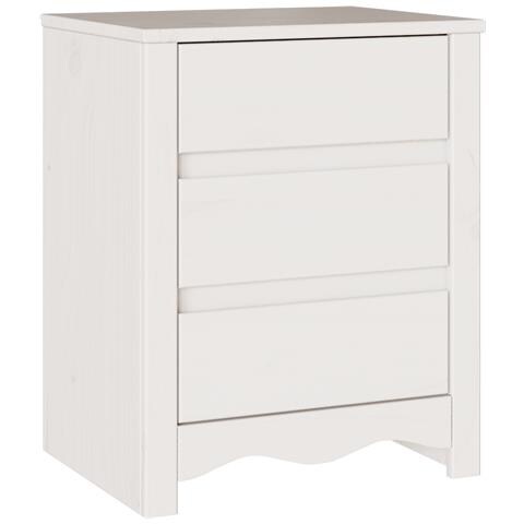 "Comodino  ""DRAMMEN"" Bianco 45x35x56 cm in Legno solidale di Pino" - Foto 1