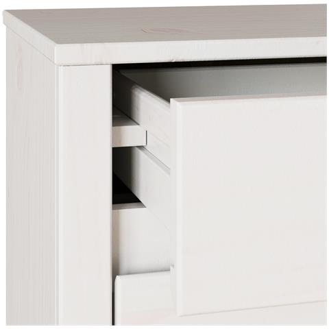 "Comodino  ""DRAMMEN"" Bianco 45x35x56 cm in Legno solidale di Pino" - Foto 9