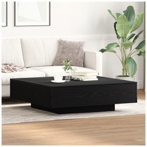 Tavolino da caffè  Nero Rovere 100x100x31 cm in legno ingegnerizzato - Foto 2