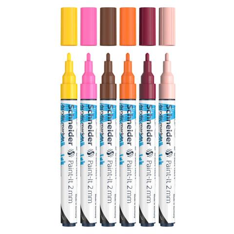 Paint-It evidenziatore 6 pz Tipo di punta Beige, Bordeaux, Marrone, Arancione, Rosa, Giallo - Foto 1