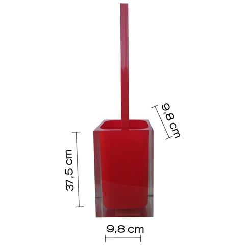 Scopino Wc D'appoggio Con Ciuffo In Setole Linea Rainbow Ra33 Rosso - Foto 2