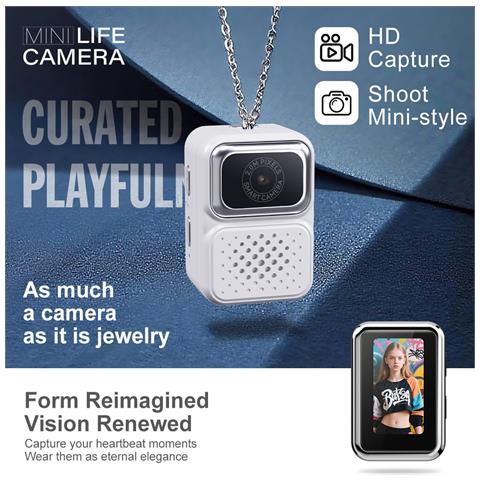 Mini Fotocamera Portatile: Registrazione Hd 480p, Schermo Ips Da 0.96"" E Design Alla Moda White - Foto 2