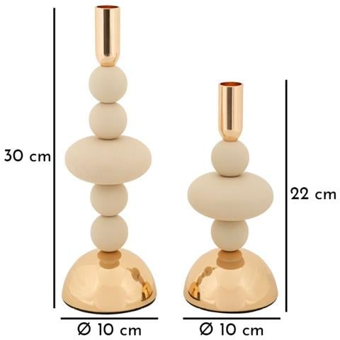 Portacandela Mf925 - Beige - Acciaio - 10x10x30 Cm - Foto 5