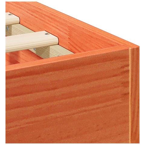 Struttura letto a terra Marrone Legno di pino massello - Foto 9