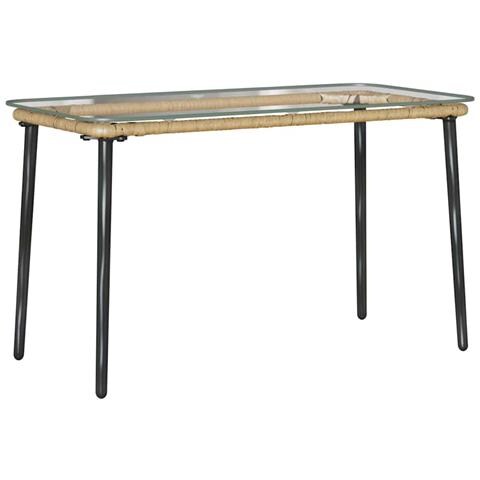 Tavolo da Giardino Naturale 80 x 40 x 45.5 cm Poly Rattan - Foto 1