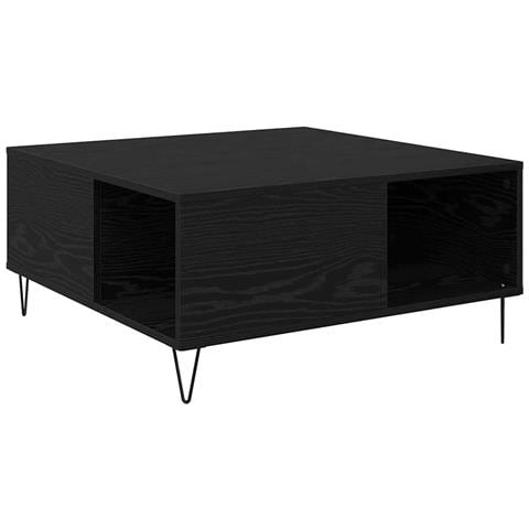 Tavolino da salotto Rovere nero 80 x 80 x 36.5 cm - Foto 1